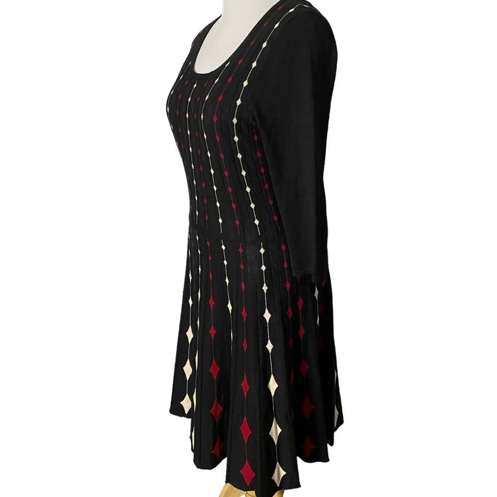 Danny & Nicole Black Fit and Flare Midi Sweater Dress Size L - Picture 6 of 9